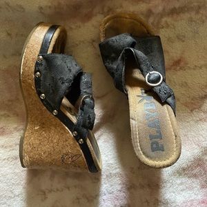 playboy wedge heels y2k